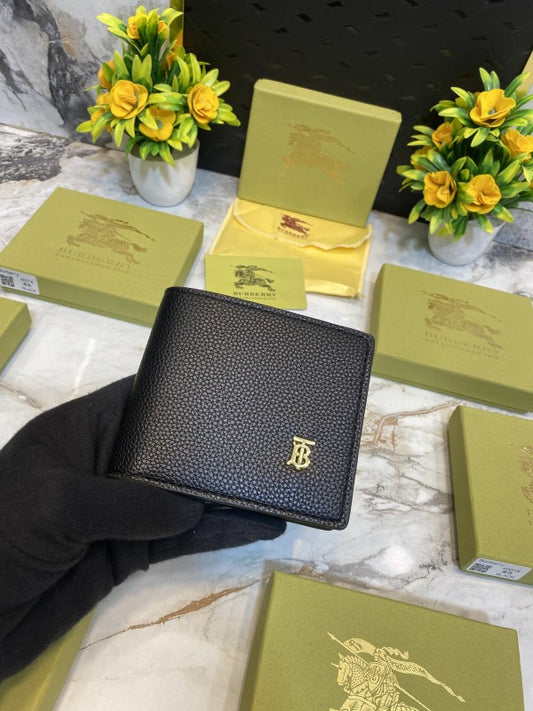 Burberry Monogram Grain Leather Bifold Wallet – Black&Gold