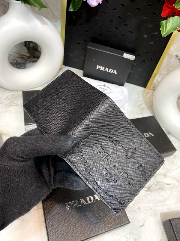 Prada Milano Embossed Logo Saffiano Leather Long Wallet – Black