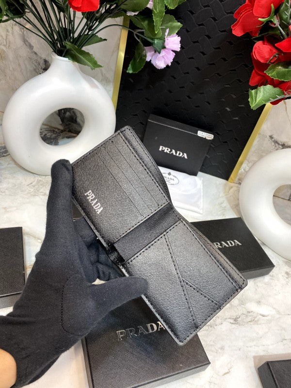 Prada Milano Embossed Logo Saffiano Leather Long Wallet – Black