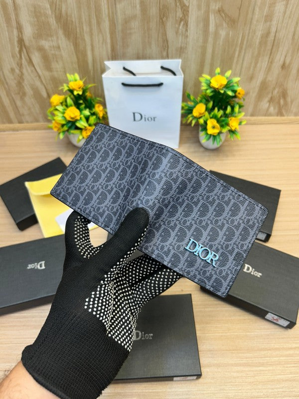 Dior Oblique Canvas Bifold Wallet – Graphite Grey Edition
