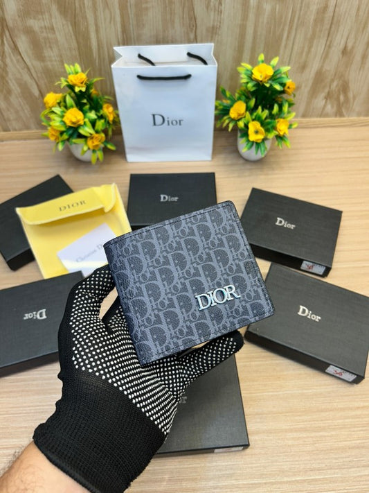 Dior Oblique Canvas Bifold Wallet – Graphite Grey Edition