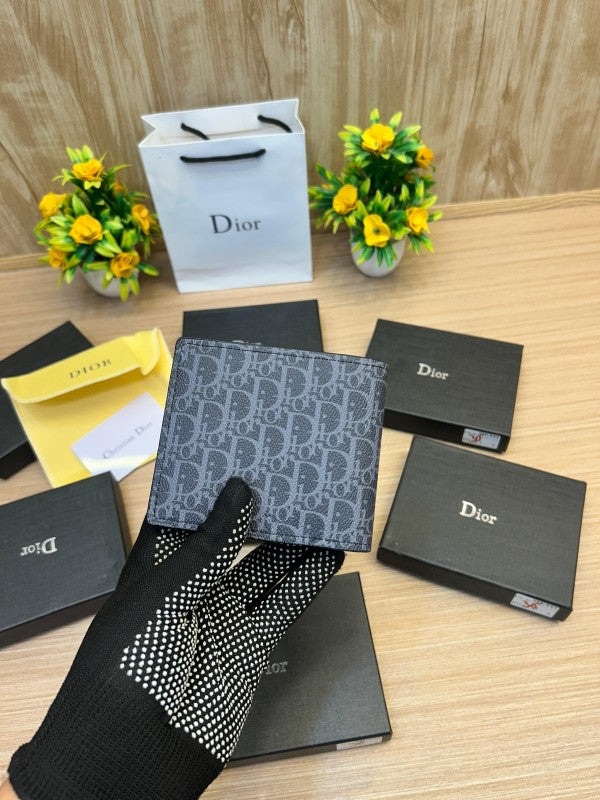 Dior Oblique Canvas Bifold Wallet – Graphite Grey Edition