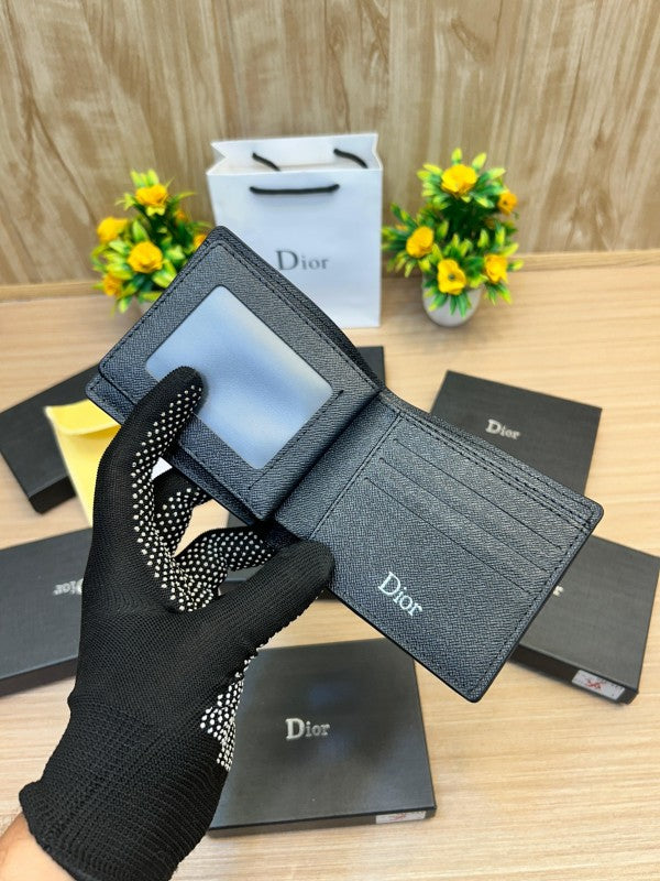 Dior Oblique Canvas Bifold Wallet – Graphite Grey Edition