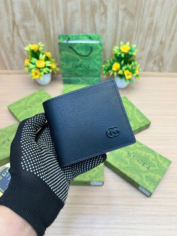 Gucci Signature Leather Bi-Fold Wallet – Black