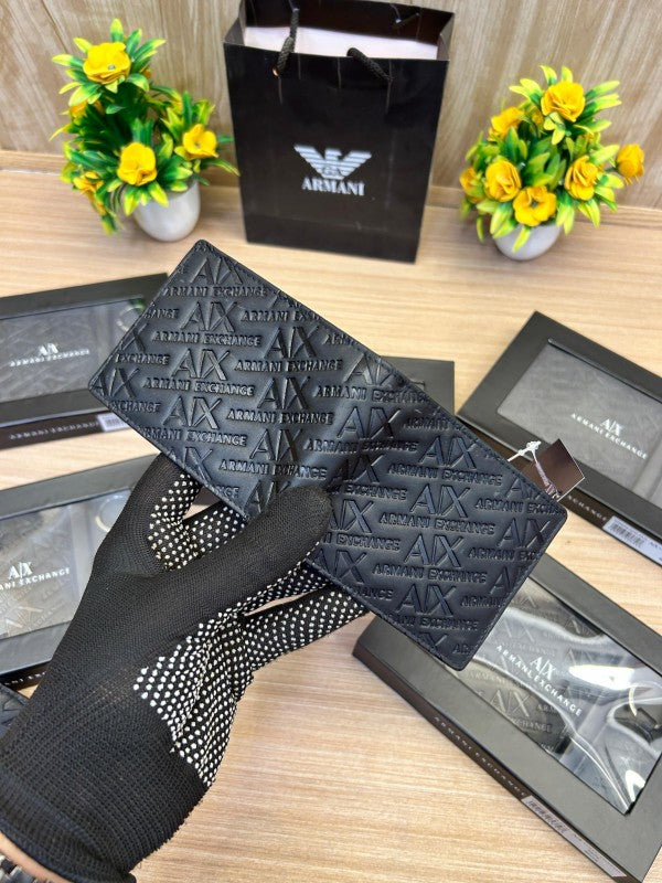A|X Signature Embossed Bi-Fold Wallet & Keychain Set