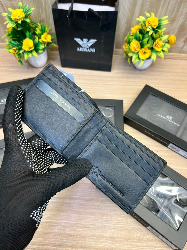 A|X Signature Embossed Bi-Fold Wallet & Keychain Set